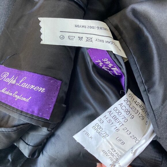 Ralph Lauren Purple Label Wool Cashmere Albert 213 Suit Jacket 43R - Picture 7 of 8